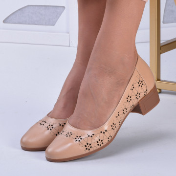 Pantofi Cu Toc Piele Naturala Kale Camel - Need 4 Shoes