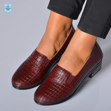 Pantofi Cu Toc Piele Naturala Rossa 2 Bordo
