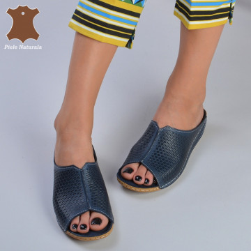 Papuci medicinali Piele Naturala Hulk 2 Navy - Need 4 Shoes