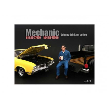 AMERICAN DIORAMA 1:24 - MECHANIC FIGURE JOHNNY DRINKING COFFEE