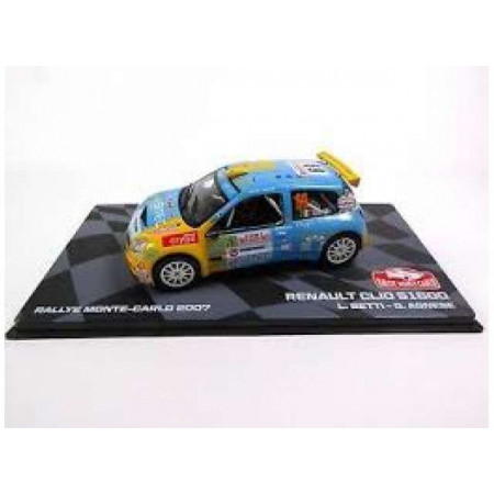 MAGAZINE MODELS 1:43 - RENAULT CLIO S1600 2007 #69 L. BETTI/G. AGNESE RALLY MONTE CARLO, BLUE/YELLOW