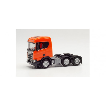 HERPA 1:87 - Scania CR XT flat Roof construction semitrailer 3-axles, orange