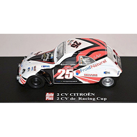 MAGAZINE MODELS 1:43 - CITROEN 2CV RACING CUP 'AUTO PLUS', WHITE/BLACK
