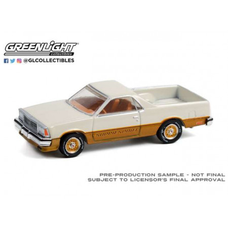GREENLIGHT 1:64 - CHEVROLET EL CAMINO SS 1980 *MUSCLE SERIES 26*, WHITE/GOLD