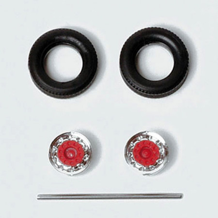 HERPA 1:87 - Tires for semitrailer / trailer (chromium / red, 9 Sets)