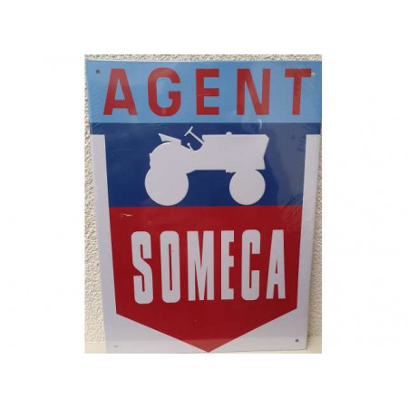 METAL SIGNS 1:1 - AGENT SOMECA, RED/BLUE/WHITE