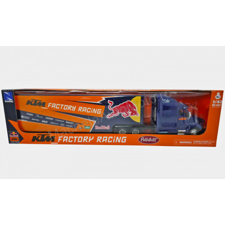 NEWRAY 1:43 - PETERBILT 387, KTM RED BULL FACTORY RACING TEAM TRUCK WITH BOX TRAILERS