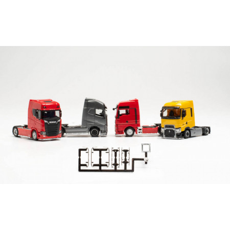 HERPA 1:87 - Accessories lowbar and sidebar for tractors with chassis panelling, chromium (f. 6 tractors) - (content 3 pieces)