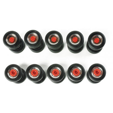 HERPA 1:87 - Special twin tires (chromium / red, 5 sets)