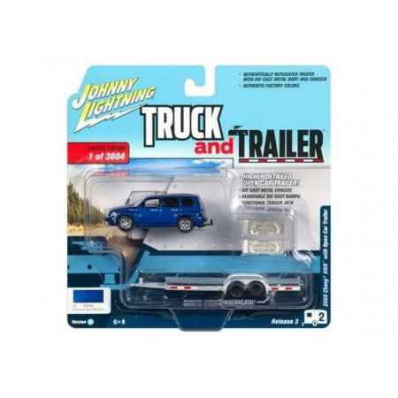 JOHNNY LIGHTNING 1:64 - CHEVROLET HHR 2006 WITH OPEN TRAILER