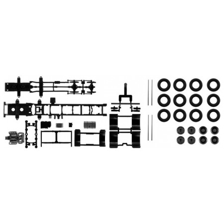 HERPA 1:87 - Chassis for Mercedes-Benz 4-axle LKW Content: 2 pcs.