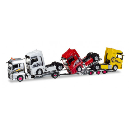 HERPA1:87 - MAN TGX XLX Euro 6c LKW-transport-trailer with charge MAN tractor „Transordizia“ (E) (with movable loading ramps!)