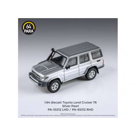 PARA64 1:64 - TOYOTA LAND CRUISER LC76 *RIGHT HAND DRIVE*, SILVER PEARL