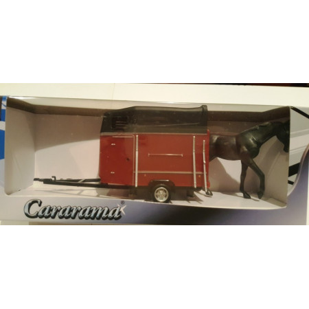 CARARAMA 1:43 - HORSE TRAILER WITH HORSE