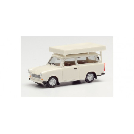 HERPA 1:87 - Trabant 601 Universal with roof tent, pearl white