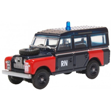 OXFORD 1:76 - LAND ROVER SERIES II LWB STATION WAGON ROYAL NAVY, DARK BLUE/RED