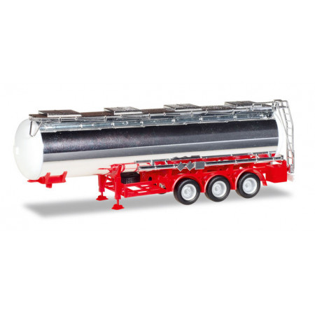 HERPA 1:87 - chrome-plated chemical tank trailer Feldbinder, 32m³ (red)