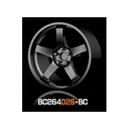 MOT HOBBY 1:64 - ABS WHEEL & RIM SET, BLACK CHROME (402S-BC)