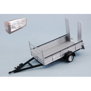 CARARAMA 1:43 - TRAILER TWO WHEELS SILVER
