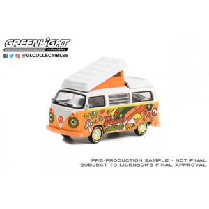 GREENLIGHT 1:64 - VOLKSWAGEN TYPE 2 1973 WESTFALIA CAMPMOBILE FLOWER POWER *CLUB VEE-DUB SERIES 14*, YELL