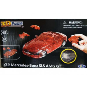 HAPPY WELL 1:32 - MERCEDES BENZ SLS AMG GT 3D PUZZLE 62PCS, CLEAR RED