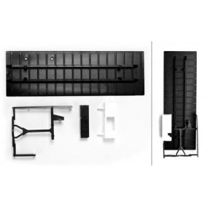 HERPA 1:87 - Base plate for box-type (7,45m) with underfloor cooling unit and underride protection Content: 2 pcs.