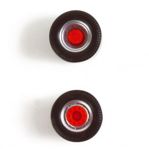 HERPA 1:87 - Medi wheelset for rigid trailer, silver/red (Content: 5 pieces)