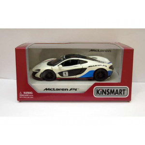 KINSMART 1:36 - MCLAREN P1 2016 WITH STRIPES, WHITE/BLUE