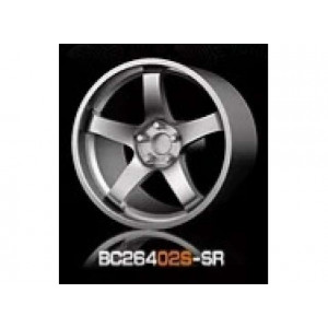 MOT HOBBY 1:64 - ABS WHEEL & RIM SET, SILVER (402S-SR)