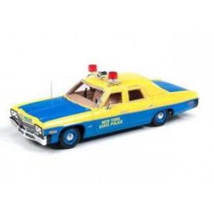 AUTO WORLD 1:43 - DODGE MONACO 1974 NEW YORK STATE POLICE *RESIN SERIES*, YELLOW/BLUE