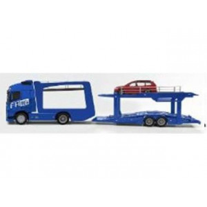 BBURAGO 1:43 - VOLVO FH16 GLOBETROTTER 750 XXL MULTICAR CARRIER, BLUE/BLACK