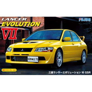 FUJIMI 1:24 - MITSUBISHI LANCER EVOLUTION VII 2002 GSR W/ WINDOW FRAME MASKING, PLASTIC MODELKIT.#179