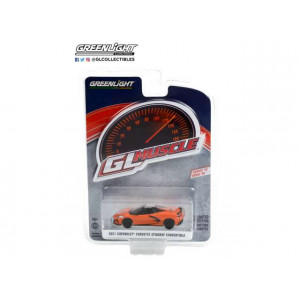 GREENLIGHT 1:64 - CHEVROLET CORVETTE STINGRAY CONVERTIBLE 2021 *MUSCLE SERIES 26*, SEBRING ORANGE