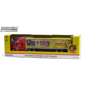 GREENLIGHT 1:64 - MACK ANTHEM 18 WHEELER TRACTOR-TRAILER 2019 *GARBAGE PAIL KIDS EXPRESS DELIVERY*, RED/YELLOW