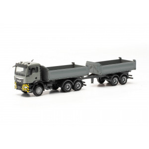 HERPA 1:87 - MAN TGS NN dump trailer truck, grey/yellow