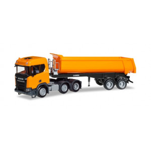 HERPA 1:87 - Scania CR ND XT 6x2 dump semitrailer, communal orange