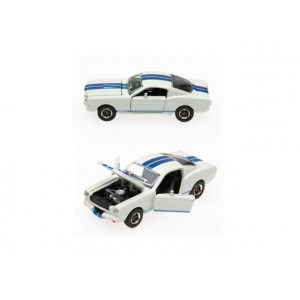SHELBY COLLECTIBLES 1:64 - SHELBY GT350R 1965, WHITE/BLUE STRIPES