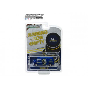 GREENLIGHT 1:64 - DODGE B-100 1977 VAN MICHELIN TIRES 'RUNNING ON EMPTY SERIES 7' BLUE/YELLOW
