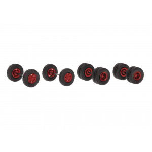 HERPA 1:87 - Accessory MBS wheel-set Mercedes-Benz Vabis Trilex, tyres 11.00-20 road profile, oxblood red