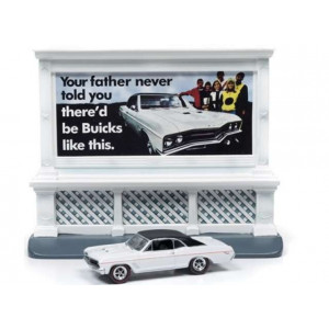 JOHNNY LIGHTNING 1:64 - BUICK GS 1967 WITH CITY BILLBOARD, WHITE