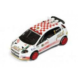 MAGAZINE MODELS 1:43 - ABARTH GRANDE PUNTO S2000 2009 #2 G. BASSO/M. DOTTA RALLY MONTE CARLO, WHITE/RED