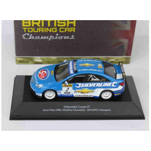 MAGAZINE MODELS 1:43 - CHEVROLET CRUZE 2010 LT RML SILVERLINE CHEVROLET #2 JASON PLATO BTCC CHAMPION, BLUE/WHITE