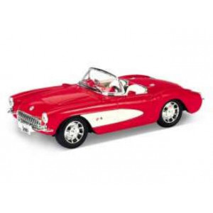 WELLY 1:24 - CHEVROLET CORVETTE 1957, RED/WHITE