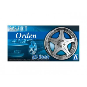 AOSHIMA 1:24 - #73 LEON HARDIRITT ORDEN 20INCH WHEEL & TIRE SET, PLASTIC MODELKIT