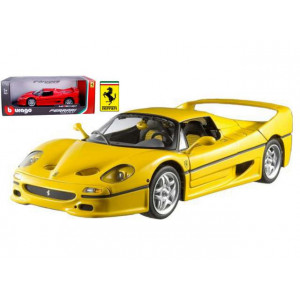 BBURAGO 1:18 - FERRARI F50 (CLOSED TOP), YELLOW