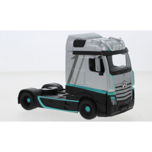 BBURAGO 1:43 - MERCEDES ACTROS GIGASPACE CUSTOMS, SILVER/DECORATED