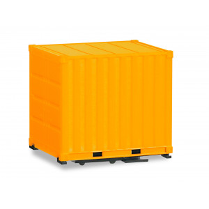 HERPA 1:87 - BODY 10 FT. CONTAINER WITH GROUND PLATE, YELLOW, 2 PIECES