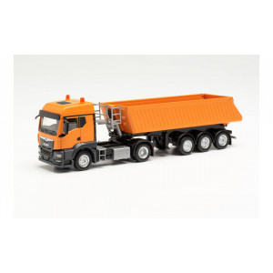 HERPA 1:87 - MAN TGS TM Schmitz tipper semitrailer tractor, municipal orange