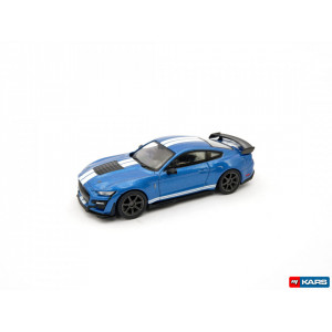 MINI GT 1:64 - FORD MUSTANG SHELBY GT500, FORD PERFORMANCE BLUE/WHITE STRIPES RHD
