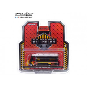 GREENLIGHT 1:64 - PACKAGE CAR UNITED PARCEL SERVICE 2019 (UPS) WORLDWIDE SERVICES WITH FLAMES *H.D. TRUCK SERIES